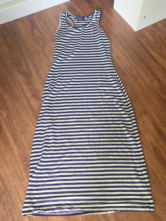 Ralph Lauren Dresses & Skirts - Ralph Lauren Navy & White Striped Racerback Swim Suit Cover Up Size L